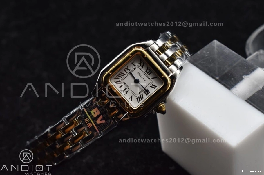 YG on 1002 Quartz SS Bracelet Edition 22mm BVF White Dial Ronda YG 1:1 SS Panthère UrbanChic Best 0316